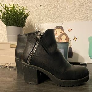 Faux Leather Ankle Boots
